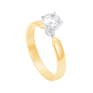 Anel em Ouro 18K Solitário com Zircônia - AU13212