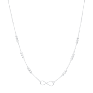 Colar em Prata 925 Infinito com Bolinhas - PL19923