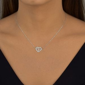 Colar Choker em Prata 925 Coração Árvore da Vida - PL20516