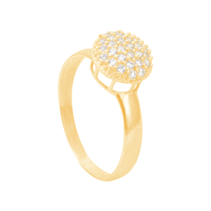 Anel em Ouro 18K Pavê de Zircônias Redondo - AU13249
