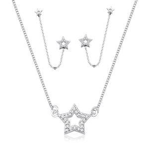Conjunto em Prata 925 Estrelas com Zircônias - PL20605