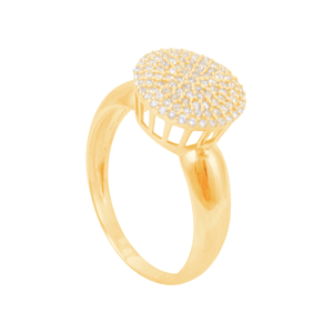 Anel em Ouro 18K Pavê de Zircônias Redondo - AU13250