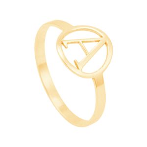 Anel em Ouro 10K Personalizado Letras - AU132834