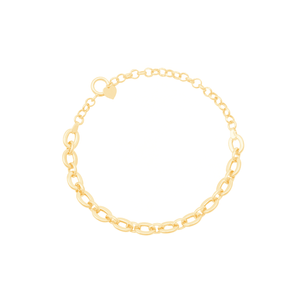 Pulseira em Ouro 18K Elos Arredondados - AU13292