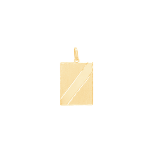 Pingente em Ouro 10K Placa Acetinada - AU13294