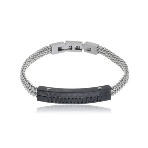 Pulseira Masculina em Aço com Placa - PL21125