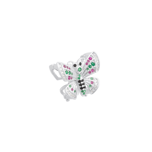 Pingente Moments Click em Prata 925 Borboleta com Zircônias Coloridas - PL21169