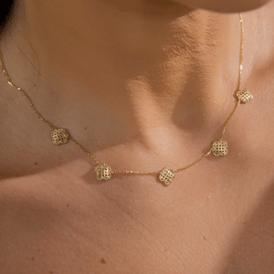 Colar em Ouro 18K Trevos Vazados - AU12351