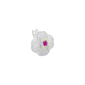 Pingente Moments Click em Prata 925 Flor com Zircônias - PL21171