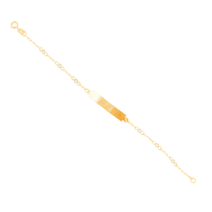 Pulseira Infantil em Ouro 18K Plaquinha com Zircônias - AU13352