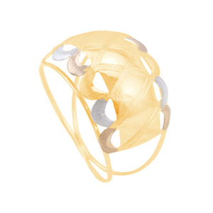 Anel em Ouro 18K Tricolor Diamantado - AU13358