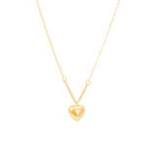 Colar Coração Liso em Ouro 18K - AU13387