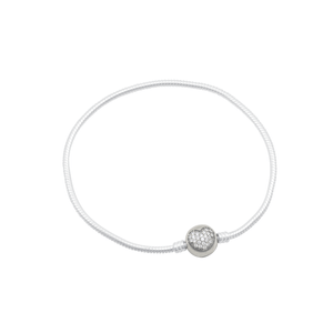 Pulseira Moments em Prata 925 Fecho Bola com Coração Cravejado - PL21180