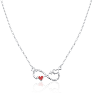 Colar Infinito com Corações em Prata 925 - PL21642