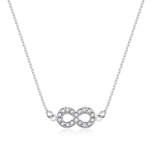 Colar Choker Infinito com Zircônias em Prata 925 - PL21643