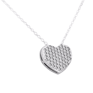 Colar Coração com Zircônias em Prata 925 - PL21629