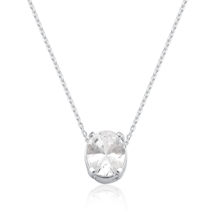 Colar Ponto de Luz Oval em Prata 925 - PL21635