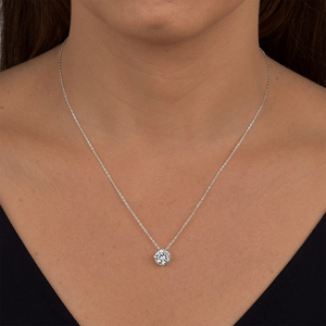 Colar Ponto de Luz com Zircônia 8MM em Prata 925 - PL21617