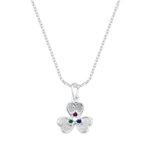 Colar Flor com Zircônias Coloridas em Prata 925 - PL21606