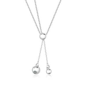 Colar Gravata com Bolinhas em Prata 925 - PL21620