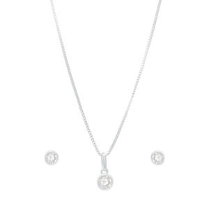 Conjunto Ponto de Luz Cravação Inglesa em Prata 925 - PL21532