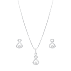 Conjunto Infinito com Zircônia em Prata 925 - PL21535