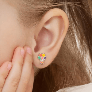Brinco Infantil Balões Coloridos em Prata 925 - PL21740