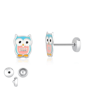 Brinco Infantil Corujinha em Prata 925 - PL21755