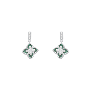 Brinco Trevo Verde com Zircônias em Prata 925 - PL21718