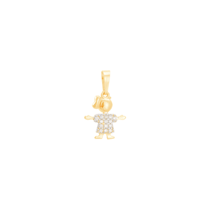 Pingente Menina com Zircônias em Ouro 18K - AU13471