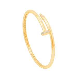 Bracelete Prego com Zircônias em Ouro 18K - AU13473