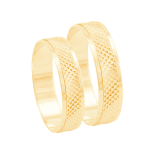 Par de Aliança 5MM Bodas de Ouro Texturizada - AU2772