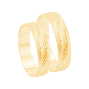 Par de Aliança Diamantada 5MM Bodas de Ouro - AU2767