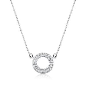 Colar Circulo Cravejado com Zircônias em Prata 925 - PL22002