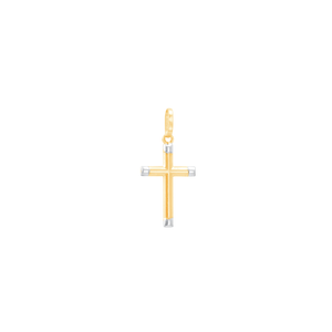 Pingente Cruz Lisa com Detalhe em Ouro 18K - AU13525
