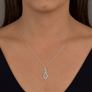 Colar Corações Entrelaçados com Zircônias em Prata 925 - PL21990