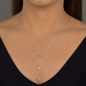 Colar Gravata Bola e Ponto de Luz em Prata 925 - PL22012