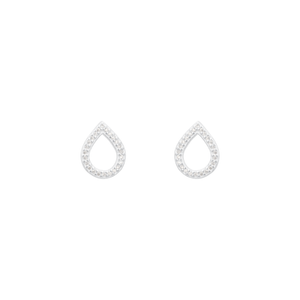 Brinco em Prata 925 Gota com Zircônias - PL21237