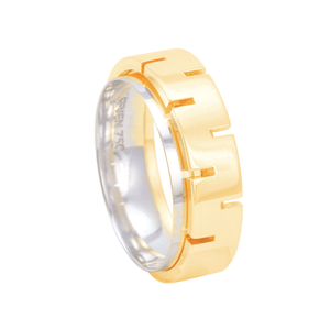 Aliança Masculina 7,5mm Giratória em Ouro 18K - AU13570
