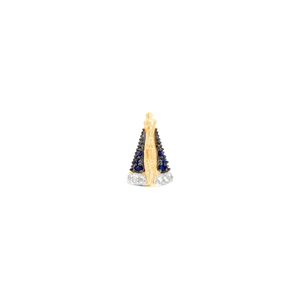 Pingente Nossa Senhora Aparecida Zircônias em Ouro 18K - AU13592