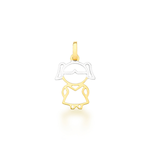 Pingente Menina Vazada em Ouro 18K - AU13675