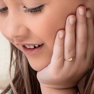 Anel Infantil Coração Liso em Ouro 18K - AU13646