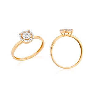 Anel Diamantes em Ouro 18K - AU13701