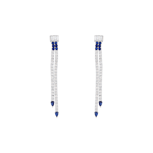 Brinco Riviera Branca e Azul em Prata 925 - PL22108