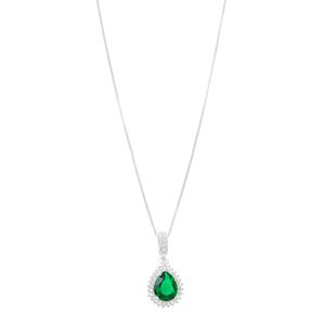 Conjunto Gota Verde com Zircônia em Prata 925 - PL22077