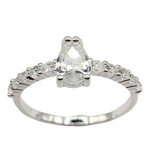 Anel Gota Zircônia Cravejada em Prata 925 - PL22231