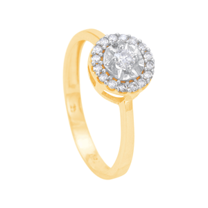 Anel Diamantes em Ouro 18K - AU13698