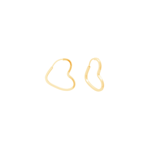 Argola Coração Liso 12MM em Ouro 18K - AU13711
