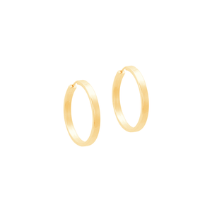 Argola Redonda Fio Quadrado 17MM em Ouro 18K - AU13715