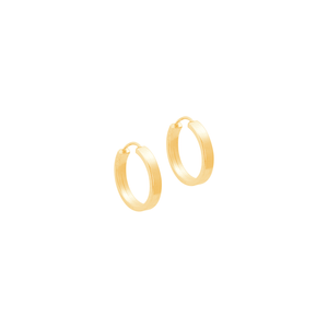 Argola Redonda Fio Quadrado 10MM em Ouro 18K - AU13720